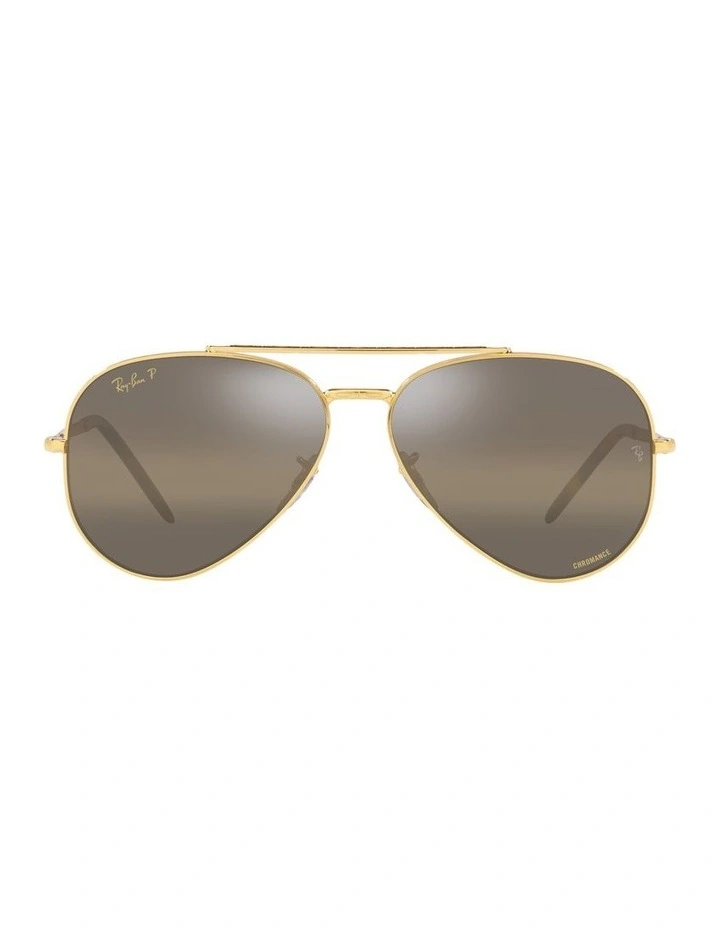 New Aviator Gold Polarised Sunglasses