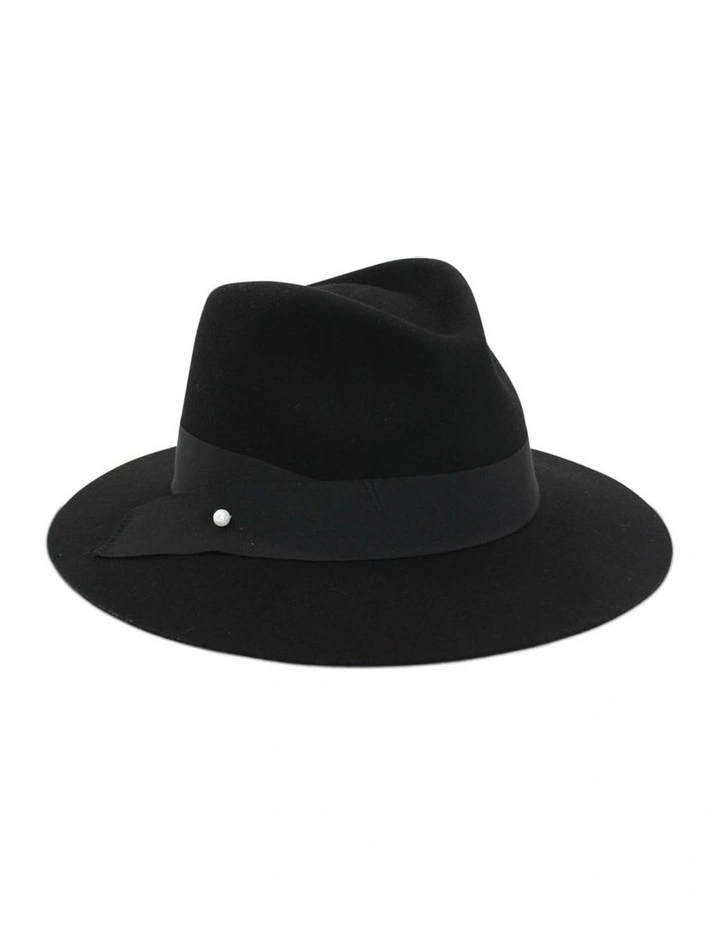 Yasmine Fedora Hat in Black