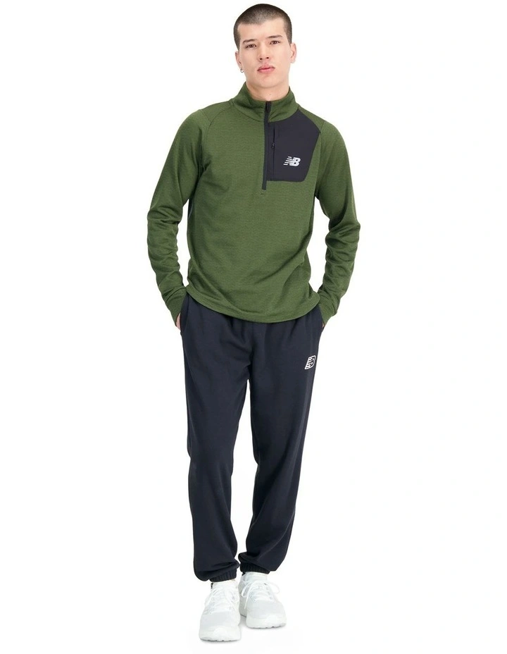 Heat Grid Half Zip Sweater in Olive