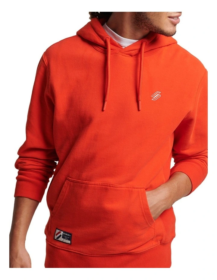 Stacked Logo Essential Hood in Red