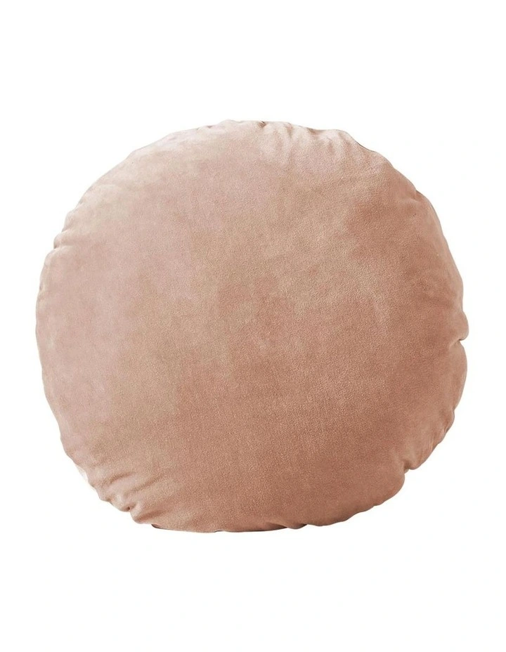 Luxury Velvet 55cm Round Cushion in Rosewater
