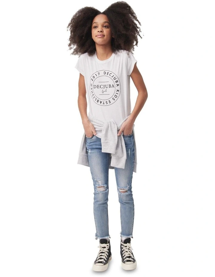 Circle Heritage Tee in White