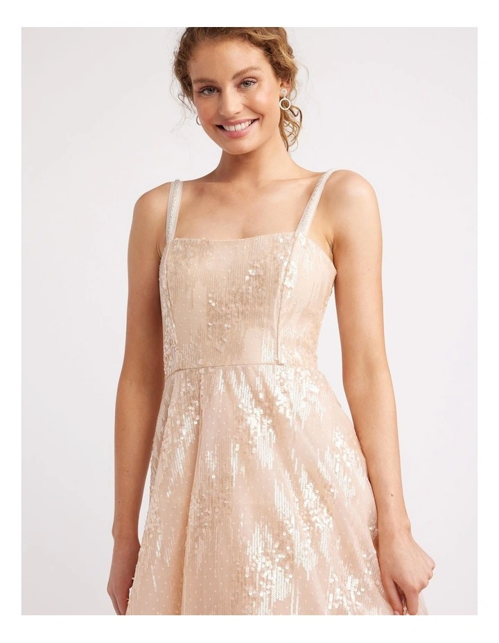 Santorini Sequin Dress in Rose Gold