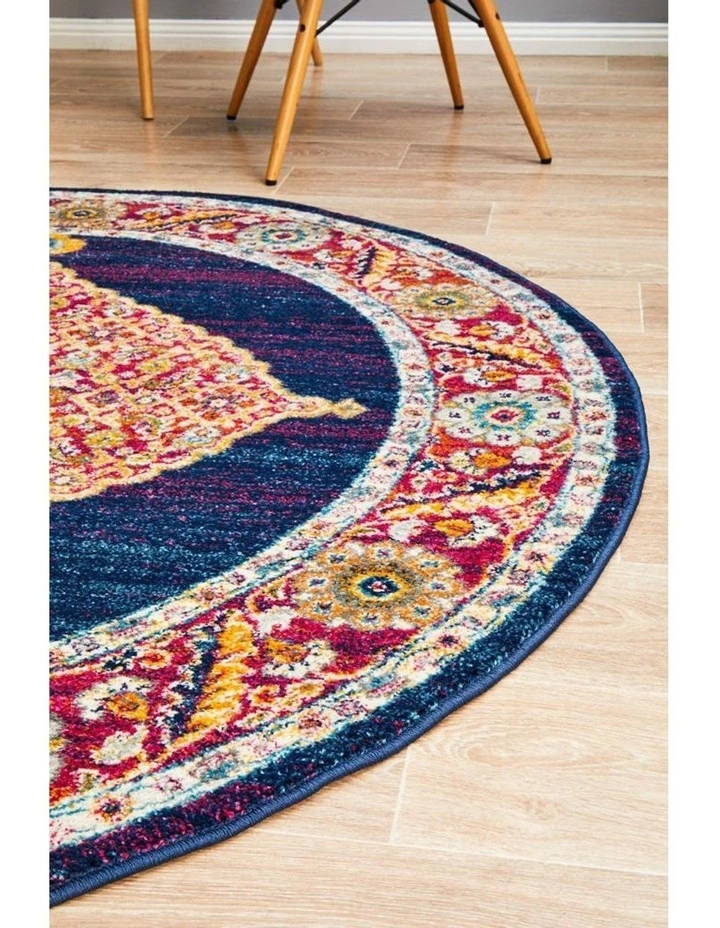Century 966 Royal Blue Round Rug