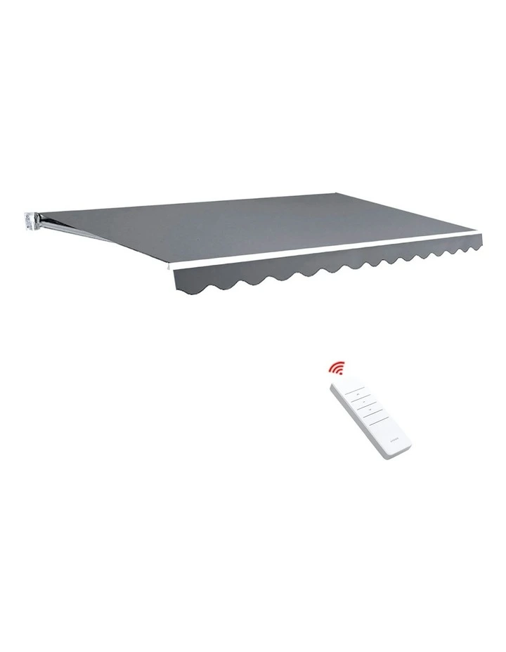 Retractable Folding Arm Awning Motorised Sunshade 3x2.5M in Pearl Grey