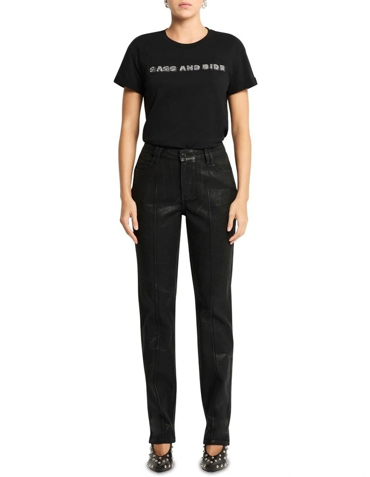 Minx Skinny Denim Jeans in Black Waxy