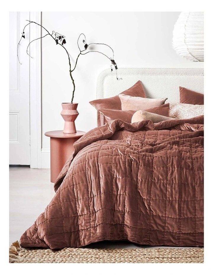Luxury Velvet Coverlet in Clove