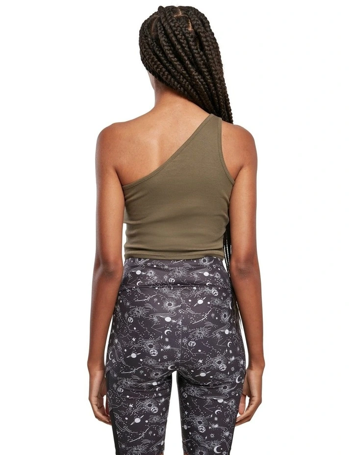 Cropped Asymmetric Top in Khaki