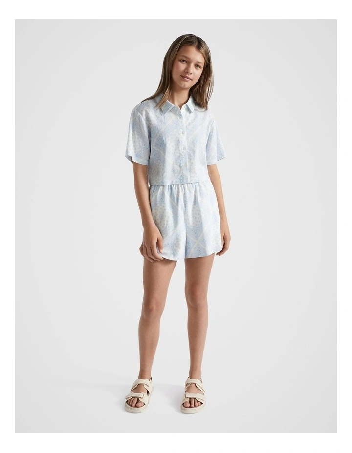 Bandana Crop Shirt in White