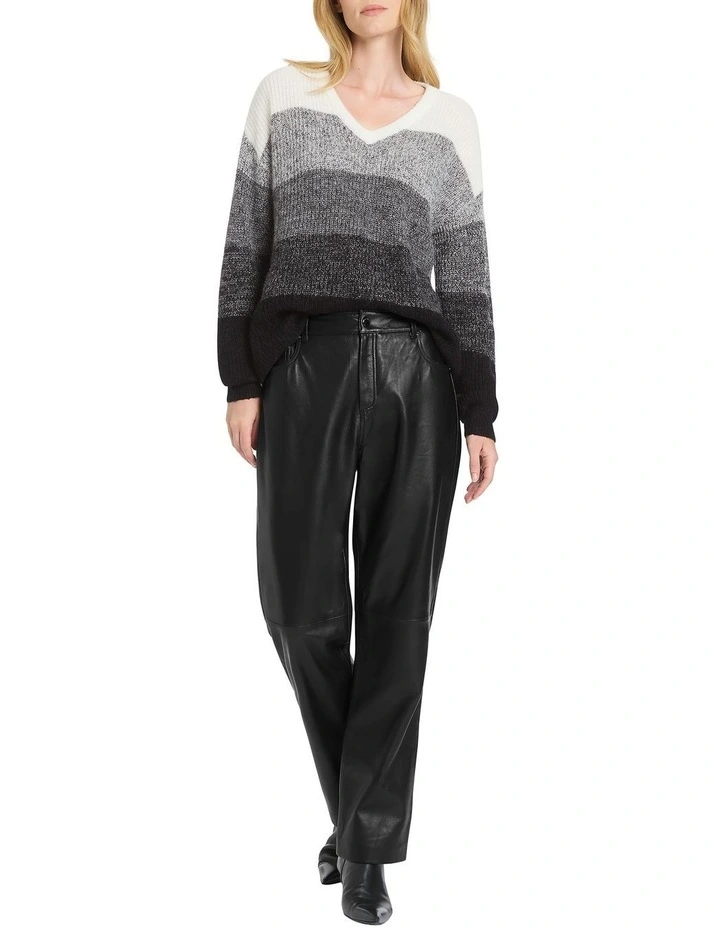 Roan Ombre Knit in Black/Ivory