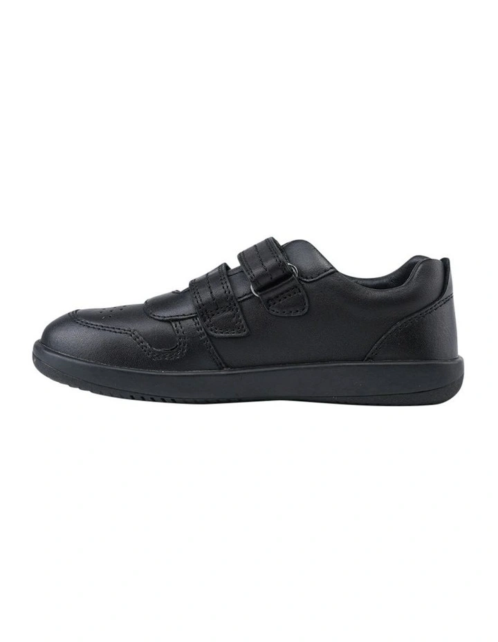 Kid Leap Duble Strap Black School Shoes