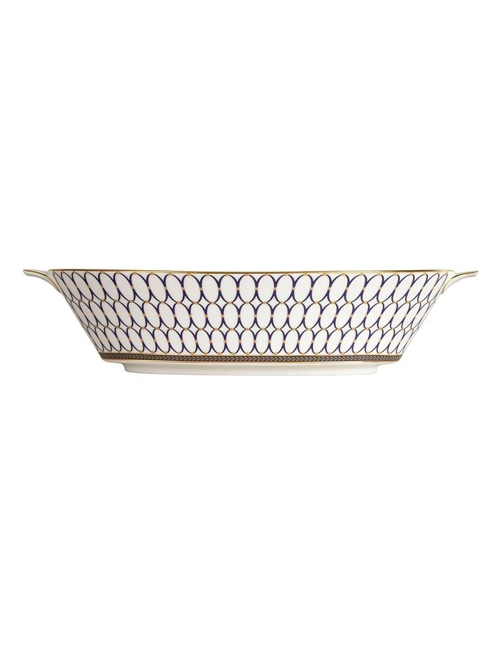 Renaissance Oval Serving Bowl Blue/Gold