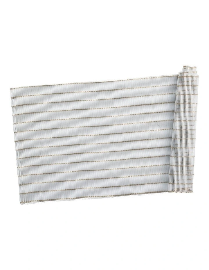 Table Accents Lurex Bamboo weave Runner 30x150cm In White