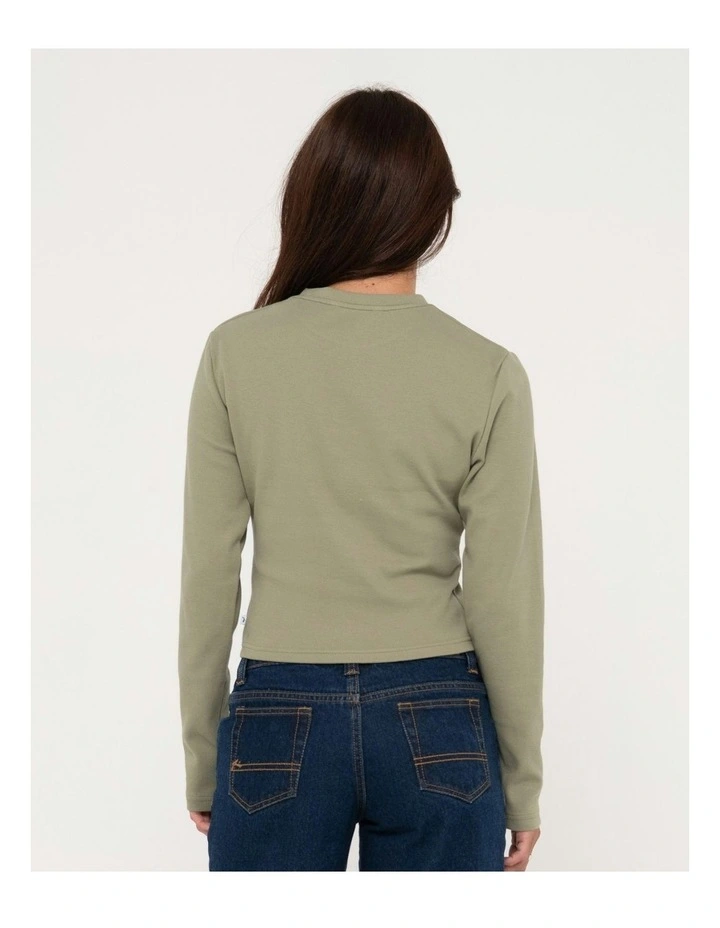 Rusty Racer Long Sleeve Skmmer Tee in Brown