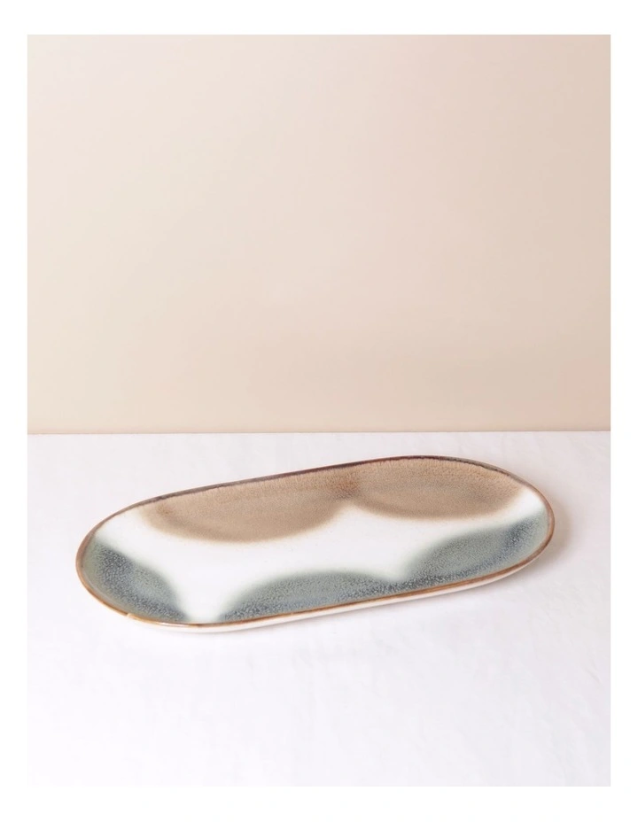 Esperance Poured Speckle Oblong Platter in Green