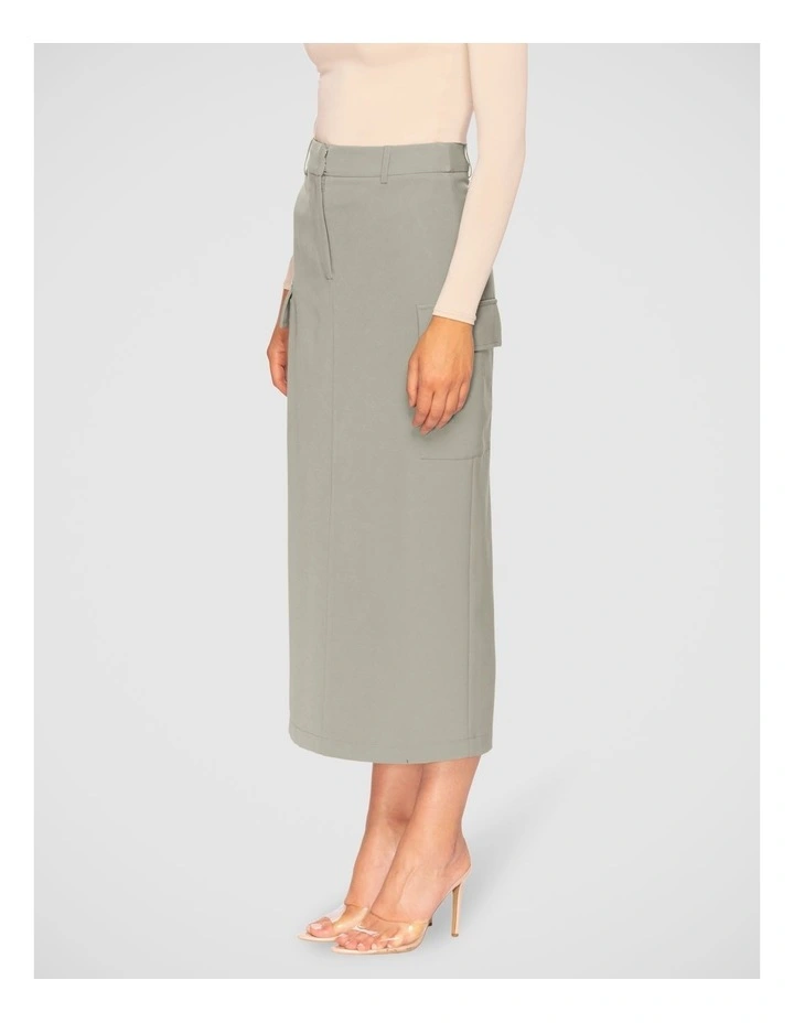 Siela Cargo Midi Skirt in Sage