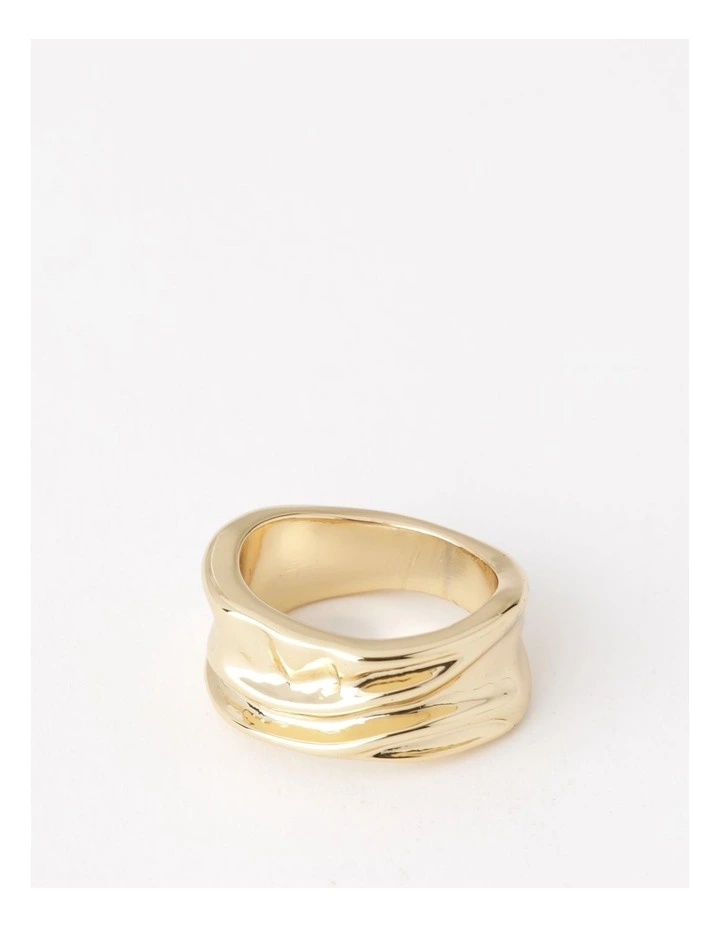 Statement Textured Ring in Gold
