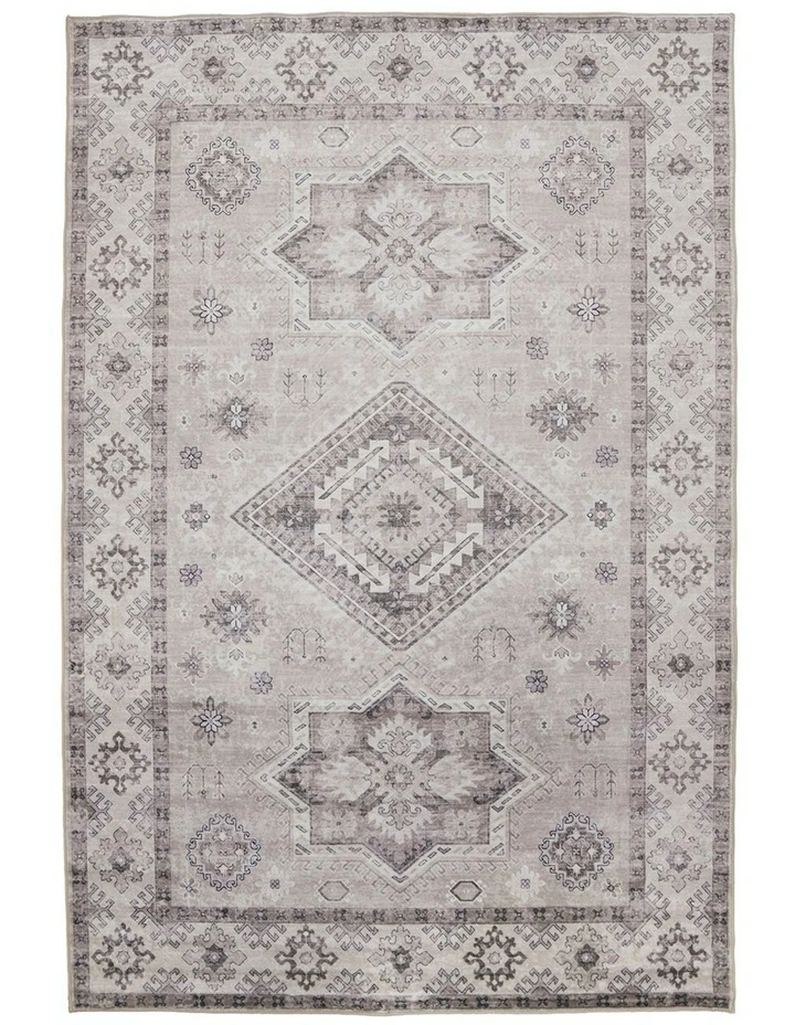 Kanchan Beige Machine Washable Rug 60x180cm