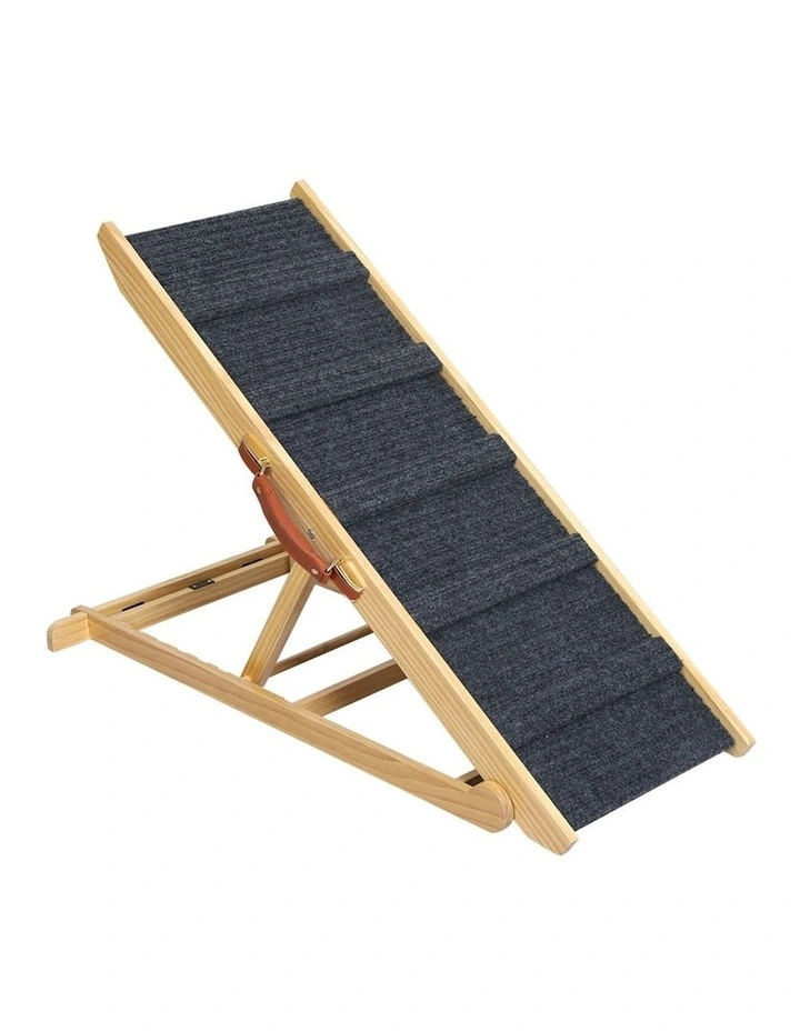 5 Wood Portable Adjustable Height Pet Ramp in Black