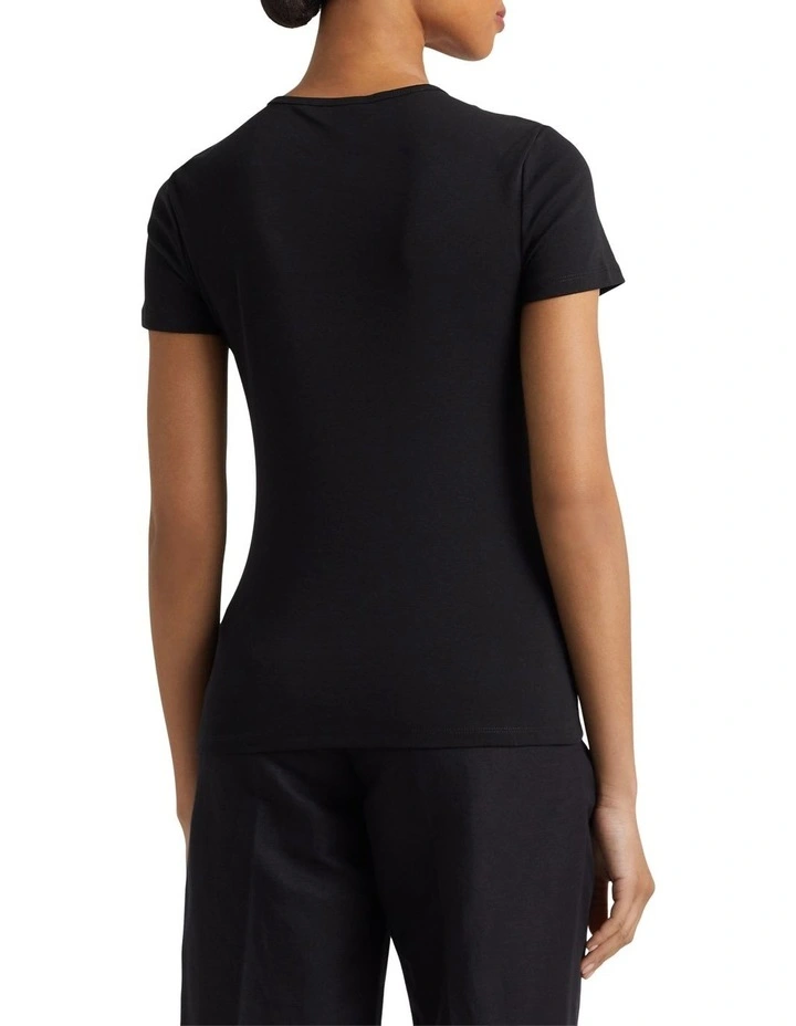 Cotton-Blend T-Shirt in Black