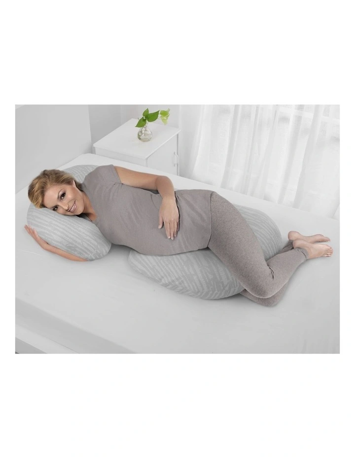 Bamboo Covered C Shape Maternity Pillow in White