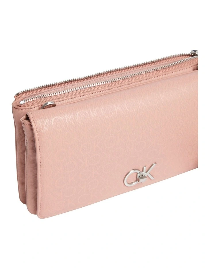 Re-Lock Double Gusette Crossbody Bag in Rose