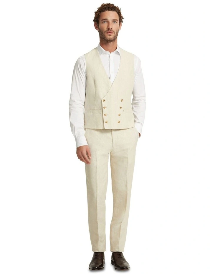 Clivedon Double Breast Waistcoat in Stone