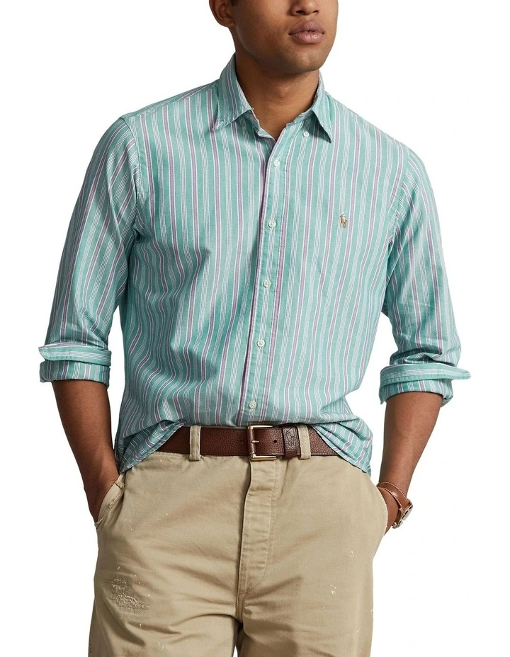 Classic Fit Striped Oxford Shirt in Multi
