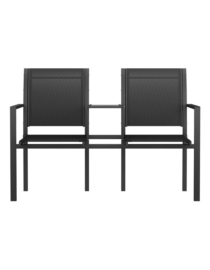 Outdoor Garden Bench Loveseat in Black