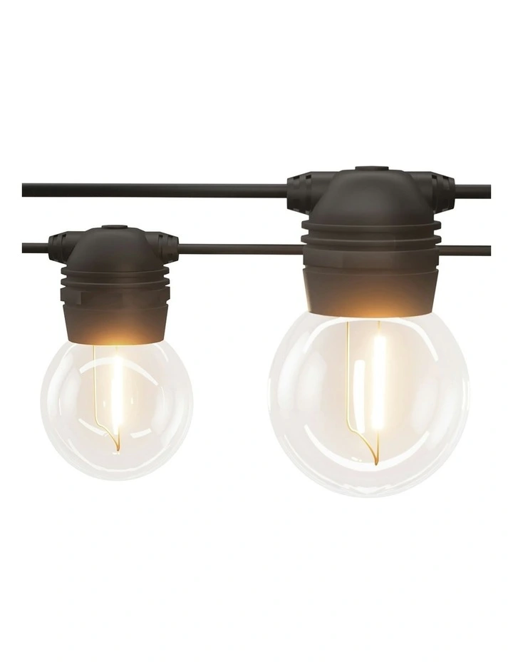 17m Solar Festoon Lights Outdoor LED String Light 2 Pack in Warm White
