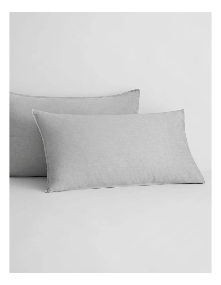 Reilly Quilt Cover Set in Soft Grey