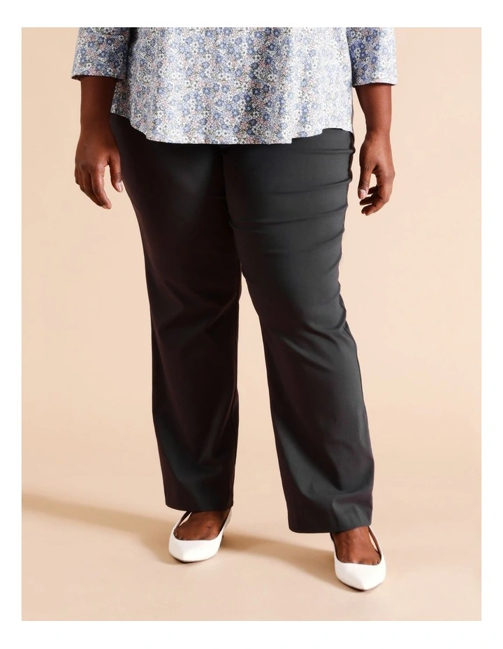 Sustainable Viscose Blend Wardrobe Staple Straight Pant In Charcoal