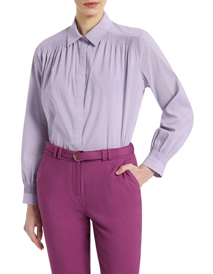 Aurelia Stripe Shirt in Lilac/Ivory