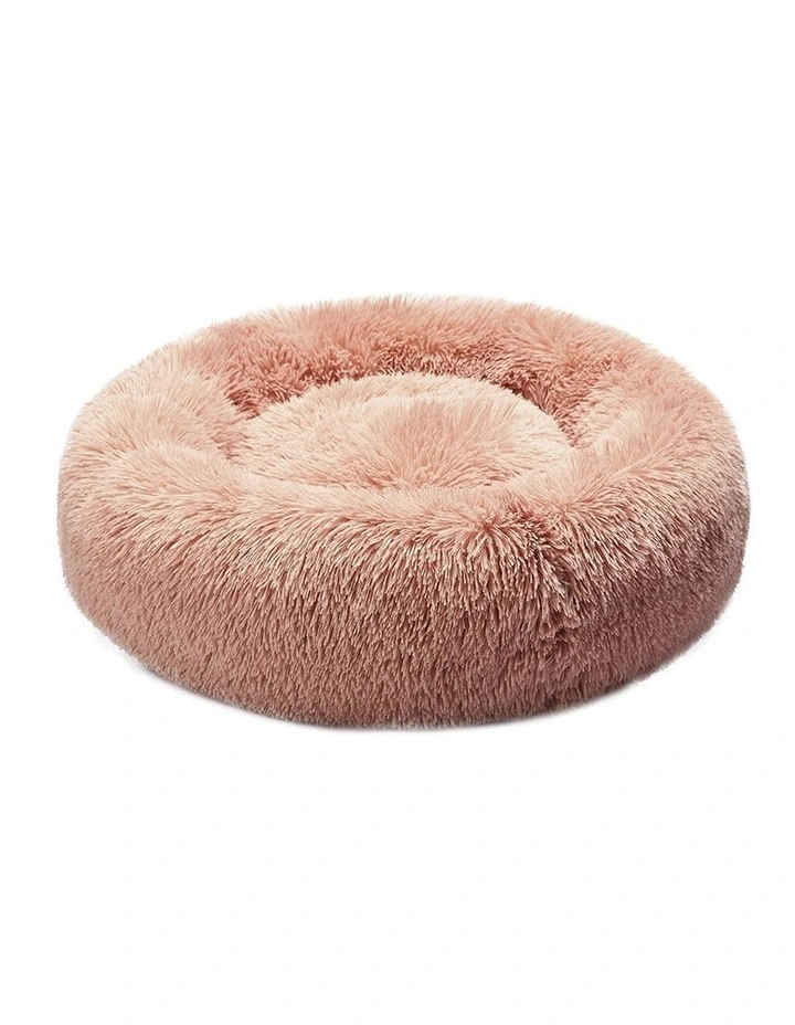 Pet Donut Nest Calming Kennel Cave Deep Sleeping Bed in Pink