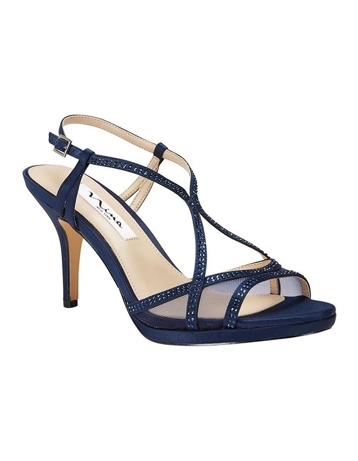 Blossom Navy Satin Pump