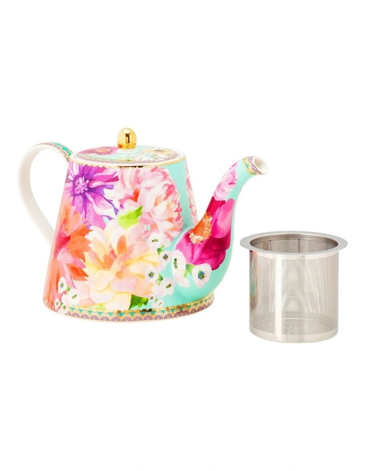Teas & C's Dahlia Daze Teapot With Infuser 1L Gift Boxed in Multi