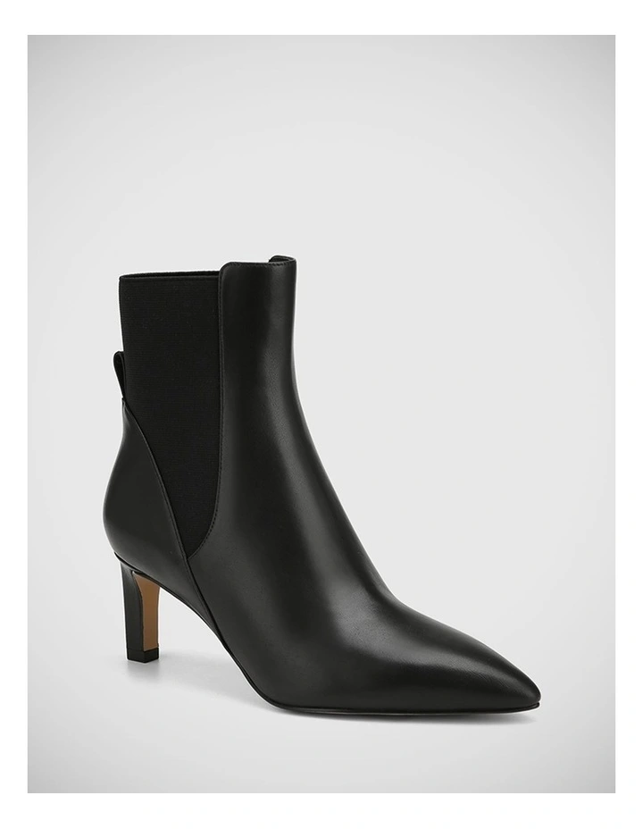 Karis Leather Ankle Boot in Black