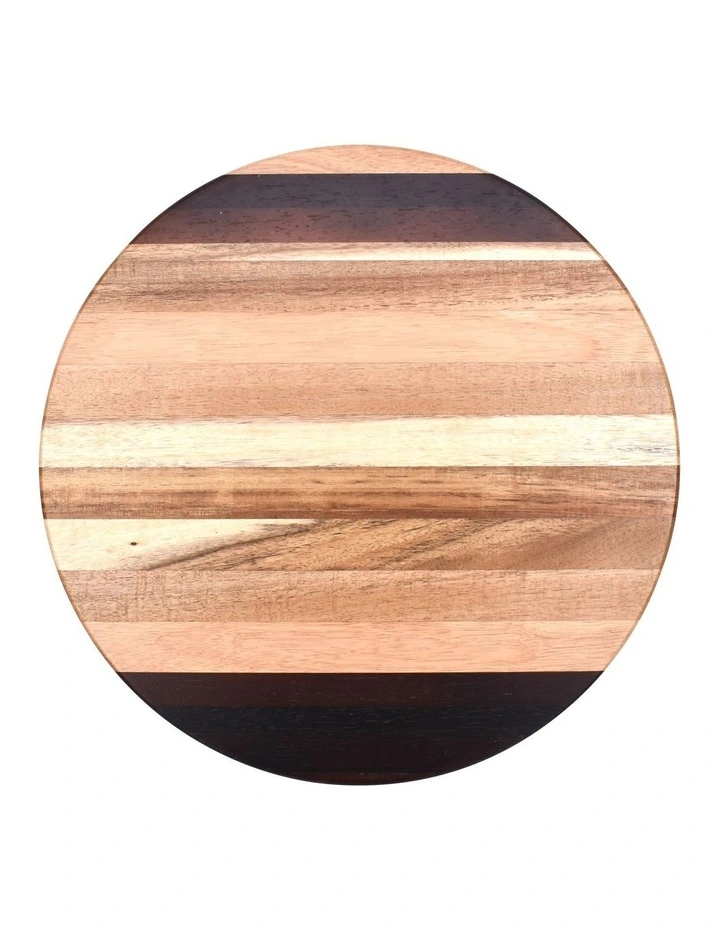 Round Chopping Board Mixed Wood 38x38x6cm in Brown