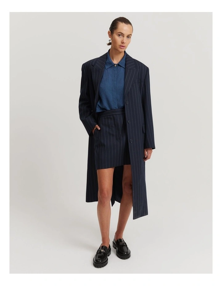 Cropped Linen Shirt in Twilight