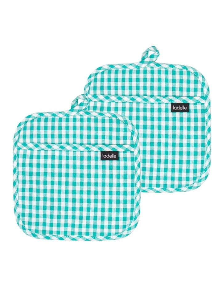 Gingham Pot Holder 2 Pack in Green