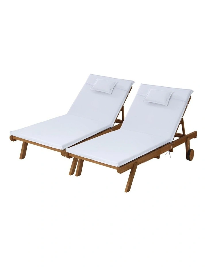 Sun Lounger x2 in White