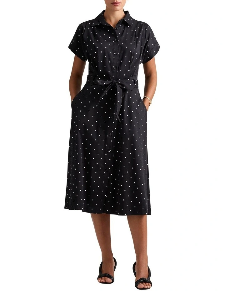 Raelyn Polka Dot Dress in Black