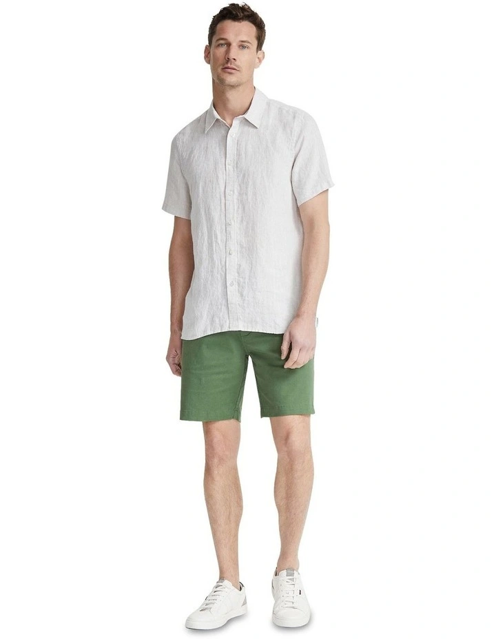 Leyton Pure Linen Short Sleeve Shirt in Natural
