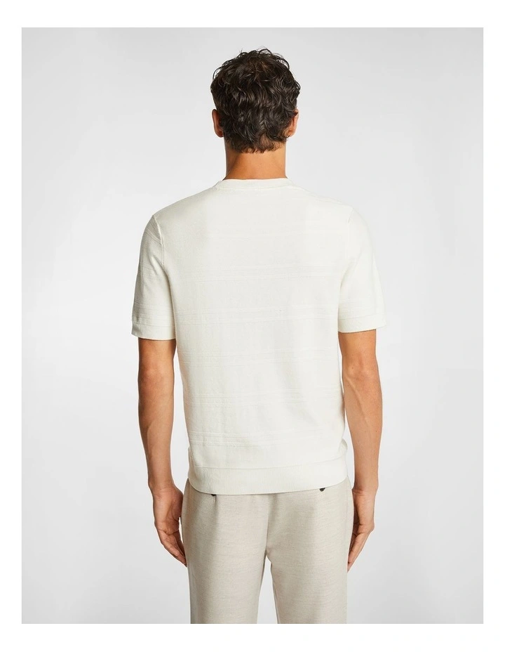 Pier Knitted Tee in Off White