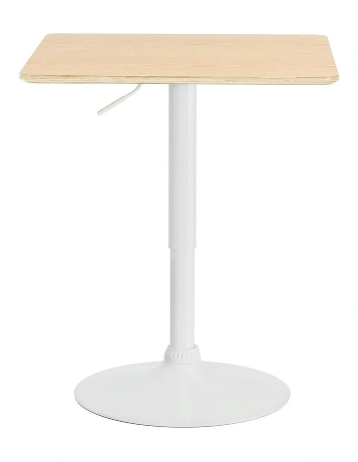 Gas Lift Square Bar Table 60cm in Pine
