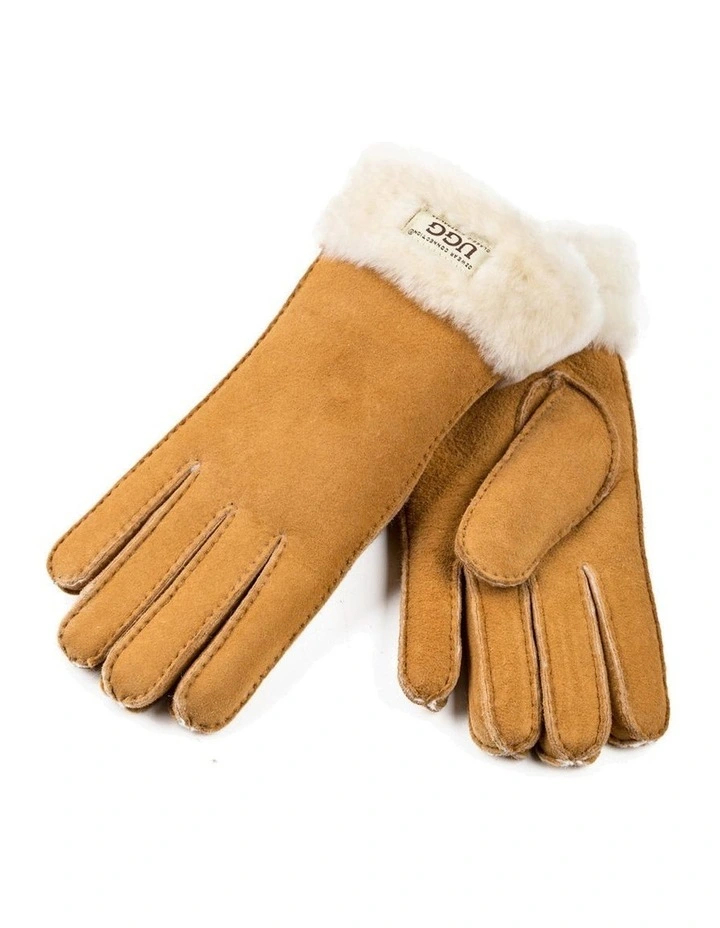 Ugg Turn Cuff Glove in Chestnut