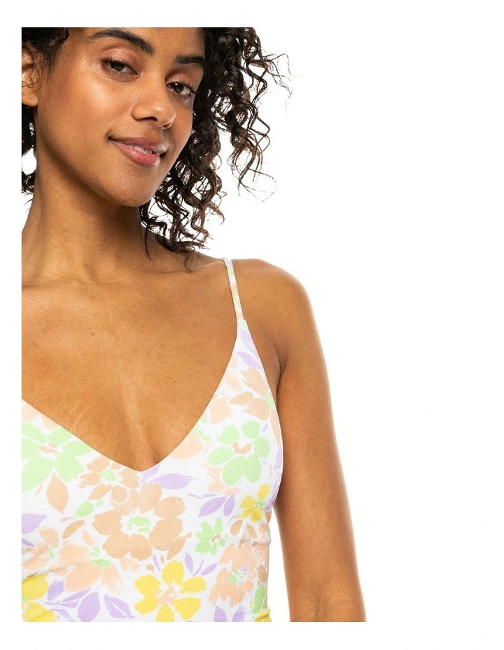High Leg One Piece Swimsuit in White Ephemere