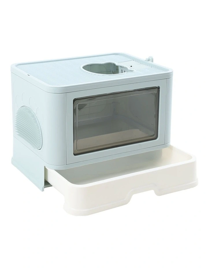 Foldable Cat Litter Box Tray in Blue