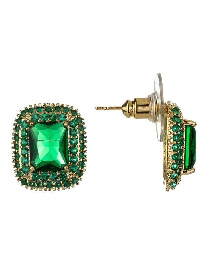 Sept Fashion Earring in Gold/Emerald