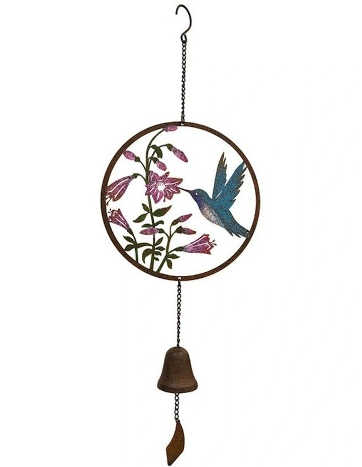 Hummingbird Laser-Cut Hanging Bell Decor in Multi